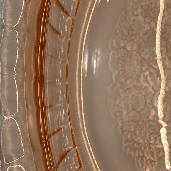 Charmed Pink Art Deco Depression Glass Bowl with Handles - Picture 6 of 16